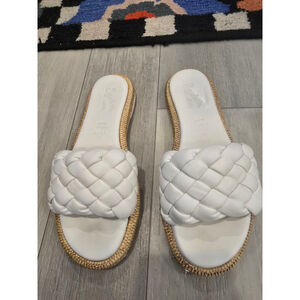 Women's Seychelles White Woven Slide Sandals Size 7
